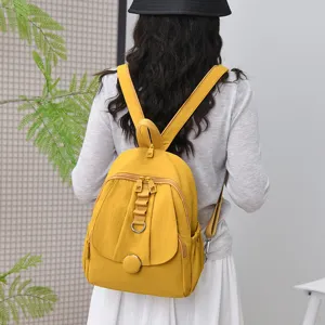 Women fashion casual yellow backpack multi-functional travel daypack for daily commute outdoor