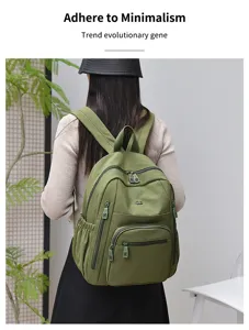 Casual waterproof nylon women backpack, lightweight travel daypack for daily use and school.