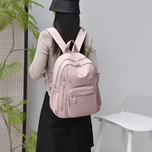 Waterproof nylon backpack for women stylish travel school daypack casual pink daily bag
