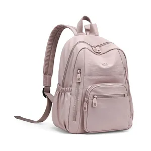 Waterproof nylon casual backpack for women, stylish travel daypack and school bookbag.