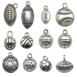 Sports series alloy jewelry DIY charms, perfect for necklaces, bracelets and crafts.