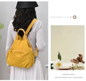 Versatile lightweight water-resistant nylon backpack for casual travel and daily commute.