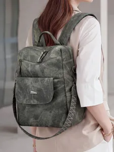 Vintage Damen Rucksack Retro Stil lässiger Tagesrucksack Umhängetasche mit Hauptfach.