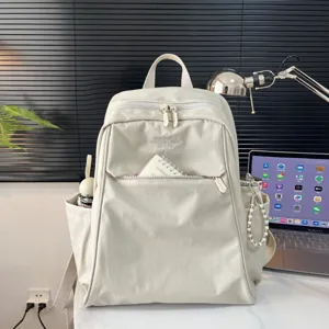 Japanese Minimalist Lightweight Nylon Backpack Casual Travel Bookbag Multi Compartment Commuter Daypack For Women