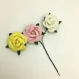 Flores decorativas artificiales de rosas de papel hechas a mano manualidades.
