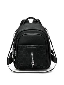 Women PU Leather Casual Backpack Travel Commute School Bookbag Simple Solid Color Fashion Daypack Handbag For Daily Use