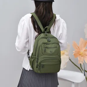 Women nylon backpack casual multi-pocket waterproof lightweight school travel casual daypack
