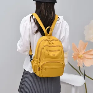 Women nylon casual backpack multi-pocket waterproof lightweight daily commute school bag