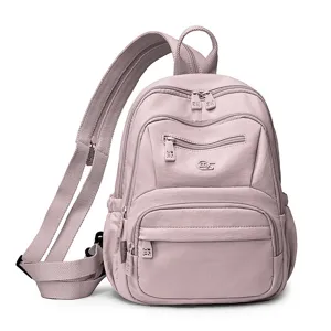 Women multi-pocket casual waterproof nylon backpack versatile commuting student bag main view