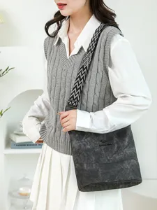 Fashion soft leather bucket bag for women, large capacity shoulder crossbody bag with wide strap