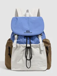 Color-blocked women's backpack, lightweight outdoor casual sports schoolbag for daily use.