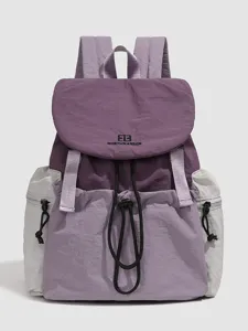 Color-block women's backpack casual sports lightweight outdoor daypack school bag