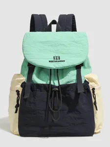 Color-blocked women backpack outdoor casual sports lightweight school bag for daily commute.