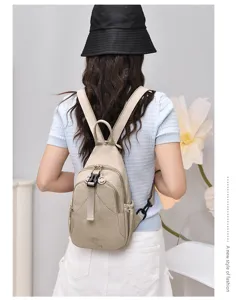 Women's nylon backpack casual chest bag lightweight multi-compartment travel daypack