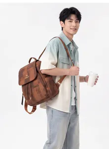 Fashionable casual travel backpack with drawstring flap and large capacity for daily use.
