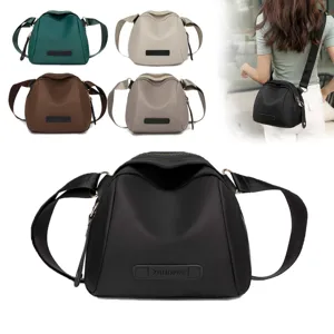 Women Casual Oxford Cloth Crossbody Bag Fashion Solid Color Shell Bag Daily Multi-Pocket Shoulder Bag