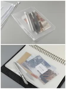 Sac à fermeture éclair pour classeur A5 A6 A4 B5 pochette de rangement transparente.