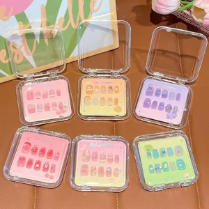 Boxed handgefertigte künstliche Nägel süße Frucht Serie Nagelkunst Tips mit Aufbewahrungsbox