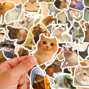 Cartoon Funny Cat Waterproof PVC Graffiti Stickers For Luggage Laptop Skateboard Refrigerator Journal Decals