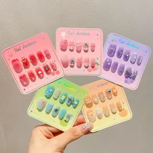 Handgemachte künstlichenägel früchte serie süßer stil abnehmbare nagelkunst sets design