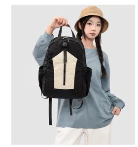 Casual nylon backpack large capacity travel daypack for women light outdoor hiking bag