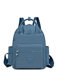 Schicker blauer Nylon Freizeit Rucksack fuer Damen, grosse Kapazitaet Reise Schultasche.