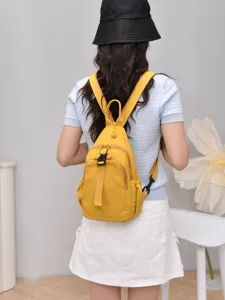 Lightweight waterproof nylon backpack for women multi-compartment travel casual chest bag