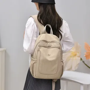 Women large capacity waterproof nylon backpack casual school bag daily commuting daypack
