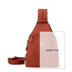 Minimalist nylon casual sling bag chest pack for daily commute and outdoor travel use.