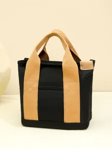 Casual Canvas Tote Bag Women Large Capacity Handbag Japanese Style Commuter Daily Shoulder Bag Shopping Bag
