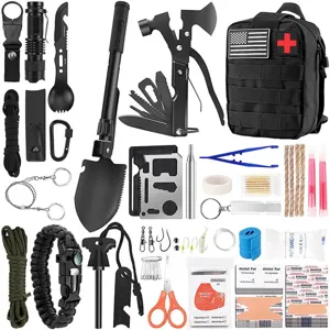 Kit d'équipement de survie camping tactique ensemble d'outils premiers secours d'urgence !