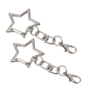 Silberner sternformiger metall schluesselanhaenger karabiner diy schmuck zubehoer