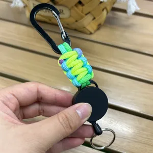 Paracord Intrekbare Sleutelhanger Karabijnhaak Outdoor Sleutelhouder met Sterke Veer