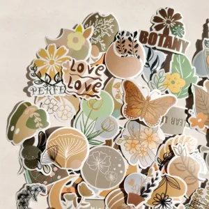 Bohemian botanische Blumen Aufkleber Set ästhetische wasserdichte Sticker für Laptop