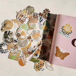 Böhmische boho botanische ästhetische aufkleber wasserdicht für laptop tagebuch packung.