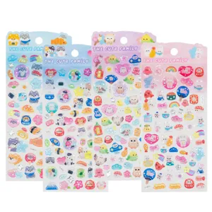 Cute Animal 3D Crystal Stickers Cartoon Rabbit Dog Cat Owl Decals DIY Guka Phone Case Decorative Stickers Stationery