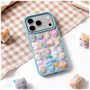Japanese Cartoon Flocked Embossed Animal Stickers Cute 3D Decorative Reward Stickers For Kids Craft Journal