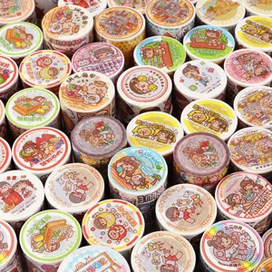 Cute Cartoon Character Washi Tape Set Decorative Masking Tape For Journal Scrapbooking DIY Craft Stationery Supplies