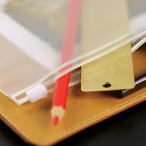 Pochette zippée transparente pour classeur A5 A6 carnet, sac de rangement étanche.