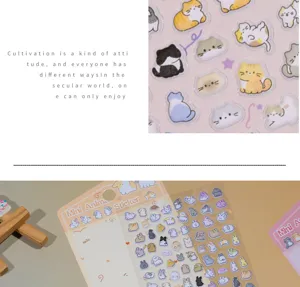 3D cute cat dog rabbit cartoon puffy stickers for children reward scrapbooking decoration