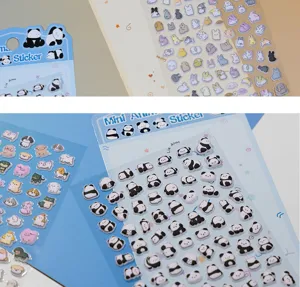Cute 3D cartoon animal stickers with pandas dogs and rabbits for kids DIY craft and rewards.