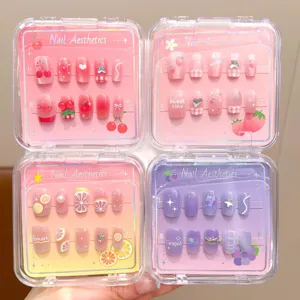 Box handgemachte künstliche Nägel süße Frucht Serie Kirsche Zitrone Traube Design Set