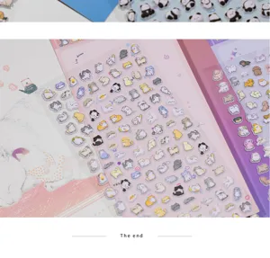 3D cute cartoon cat dog panda puffy stickers for diary scrapbooking and DIY crafting