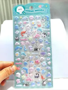 3D cartoon marine animals foam stickers cute DIY puffy sticker for kids crafts phone decor