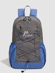 Colorblock sports backpack with large capacity, casual stylish school bag for daily use.