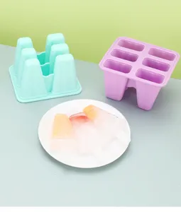 Vista dettagliata dello stampo per ghiaccioli in silicone a 6 fori con display di gelati.