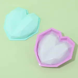 Diamant Herz Silikonform zum Backen von Mousse Kuchen, Schokolade, Gelee und Eiswürfeln.
