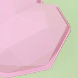 Rosa geometrische Herz Silikonform zum Backen Mousse Kuchen Schokolade DIY Werkzeug