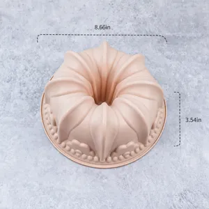 Silicone round crown cake mold baking pan non-stick pastry tool pink kitchen accessory 22cm