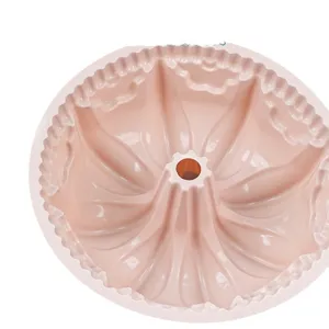Pink silicone cake mold round crown bundt pan baking mold kitchen pastry tool
